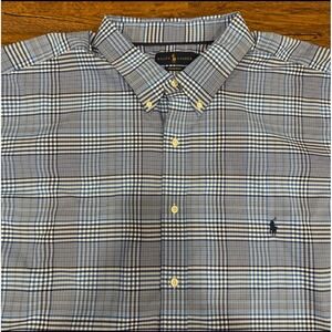 Polo Ralph Lauren Blue Plaid Casual Dress Performance Button Down Shirt Men 4XLT